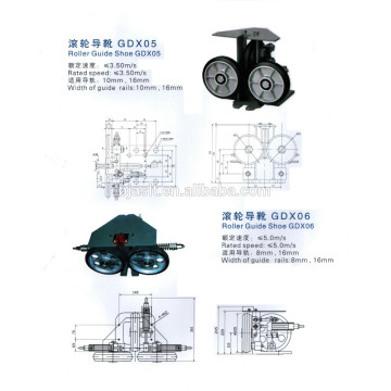 GDX05&06 elevator roller guide shoe